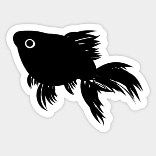 Goldfish Black White 4 Sticker
